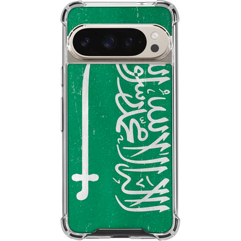 Saudi Arabia Flag Distressed Pixel 9 Pro XL Clear Case